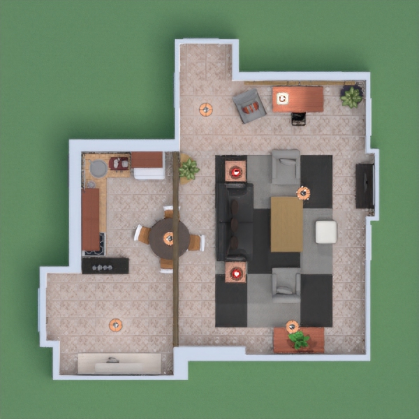 i design the interior based on monica's apartment but i changed it little to make it look like my own home.