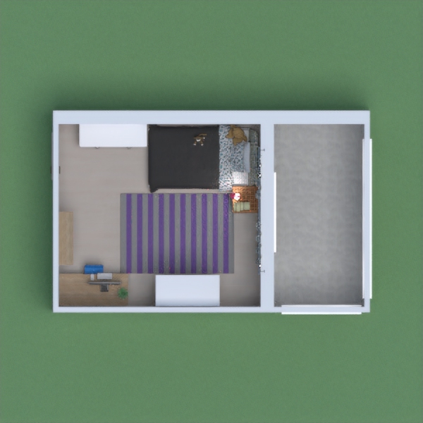 This is a bedroom and balcony suitable for any child between the ages of 7 and 13. Girl or boy.