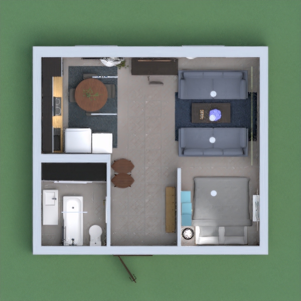 This is a mini apartment,It has a sitting area,kitchen and more household items.
you will love it.The colours and textures match!