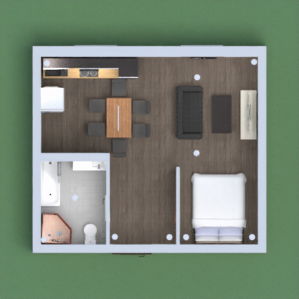 This is a small modern apartment.It has a small but beautiful open kitchen,a dining room,a small living room,an open bedroom and a small bathroom-cum-toilet.I hope that who all see my plot,please vote for me.Thank you :D