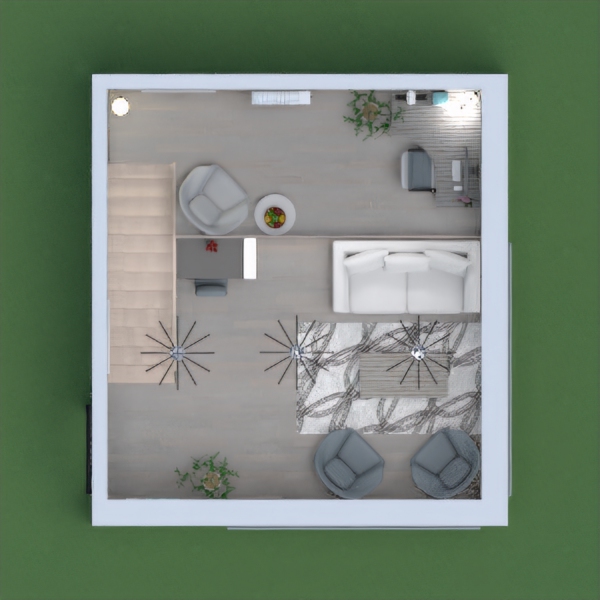 I designed a modern/industrial loft and honestly, I'm quite pleased with how it turned out. I used a mainly black and white theme accented with concrete and soft blue hues. I hope you all like it as much as I do :)
