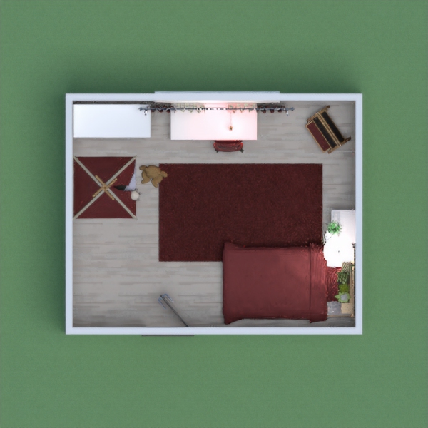 this is a beautiful bedroom for a young girl the color theme is red and white I hope you like this project and please vote for me