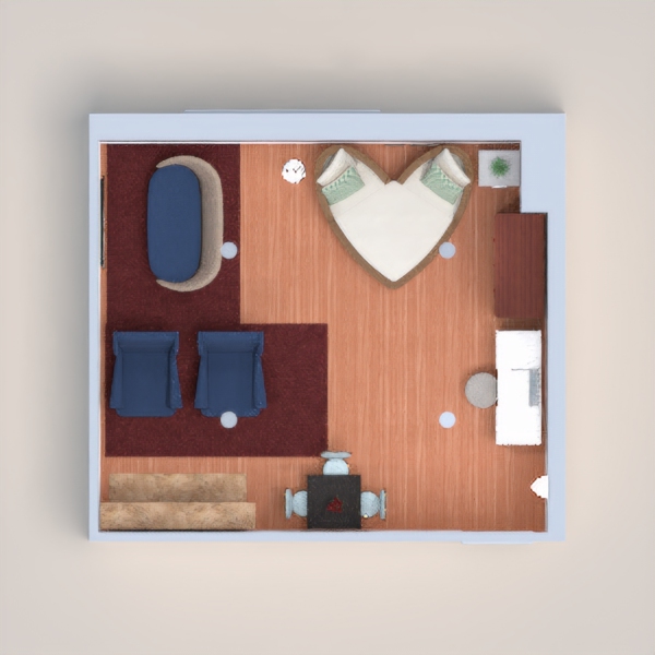 This was made by a 10 year old. This is a very cozy room with everything you need in it. A bed, a dresser and closet, a vanity, etc. I hope you like it too!