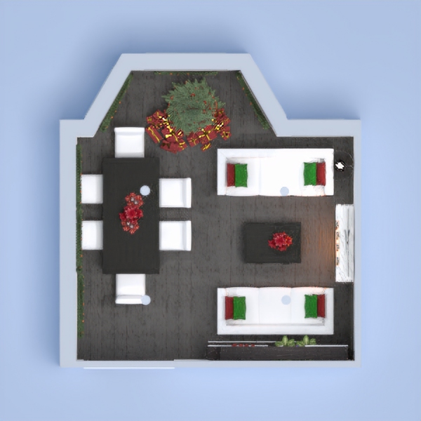 Hi everybody! This week I went with a simple base with white and black furniture accompanied with light gray walls. I added lots of festive colors and decoration. Feel free to add long feedback, I love to read it. Hope you enjoy and good luck everybody!