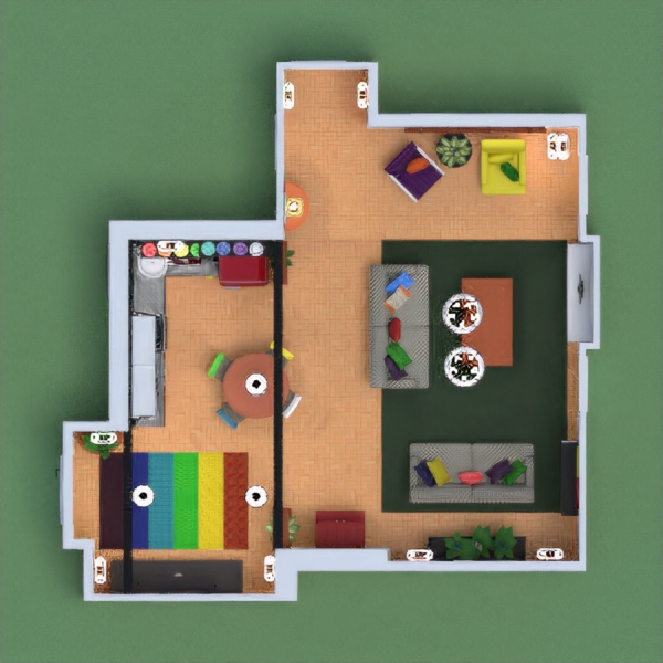 This started as a very normal project,  but in the end I found out I designed a rainbow apartment. Not yet really sure how I did it, but I had fun in the process. I hope you enjoy it, even if I am aware is not really what was expected....