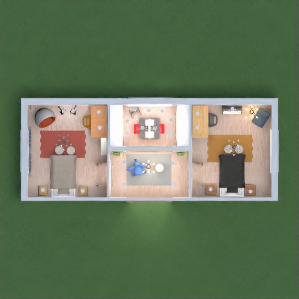 dois quartos com diferentes personalidades que dividem um closet