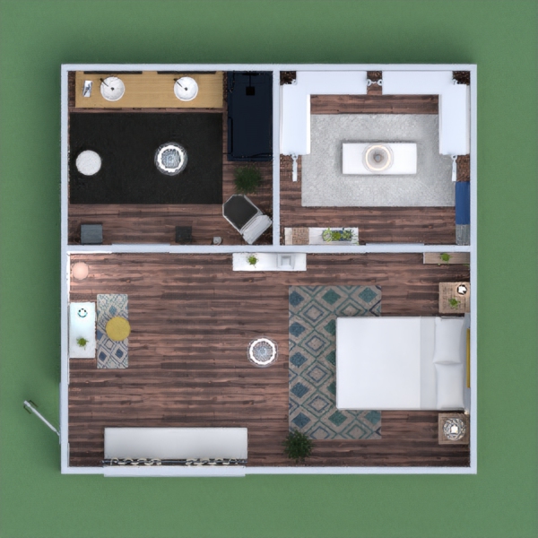 Bedroom with a bathroom and a wardrobe - Interior style - boho--------------------Enjoy and have Fun ;)