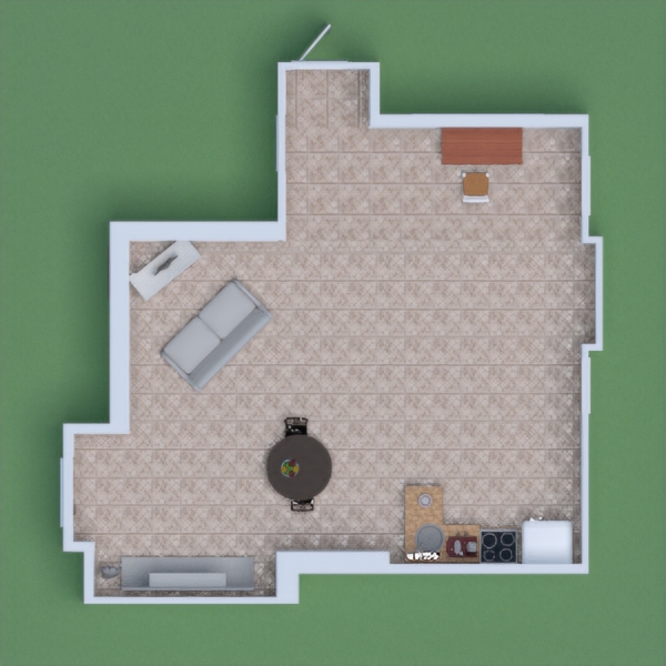 This house has a desk for studies etc. You have You have a kitchen with fridge, stove, oven, cabnitry, sink, and some flour and kitchen wares. Living area there is a tv stand, tv, and buatiful couch! I hope you like this single adult home!