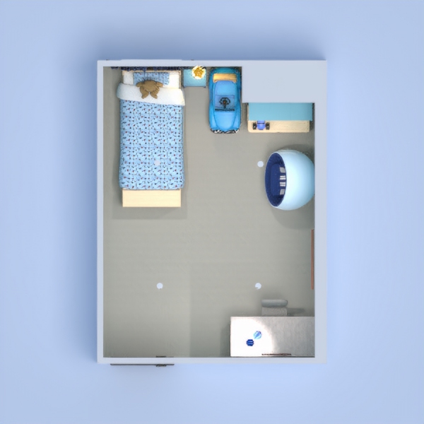 child's room(the child is 5 years old and his favorite color is blue)