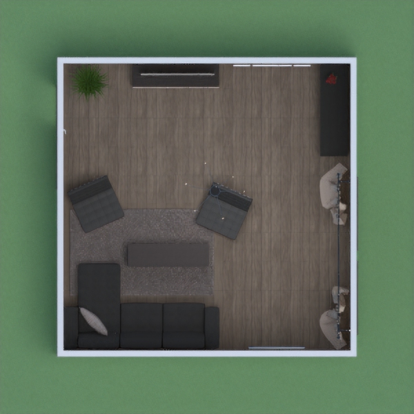 My project is a living room with a sofa, TV, storage space and many different decor items.