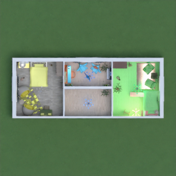 Hey!
This is my project, two bedrooms for sisters. One of the bedrooms, are themed yellow, grey and more circular. The other bedroom is themed green, pink and more squarish.
There is a middle room ,which i used as a room for both of them, themed blue, (because yellow and green together are blue) with no particular shape.
I hope you enjoy! 
Please comment, so i know where i went well, and where i can fix myself.
Please vote if you like, and i will try to get back to all of you too!