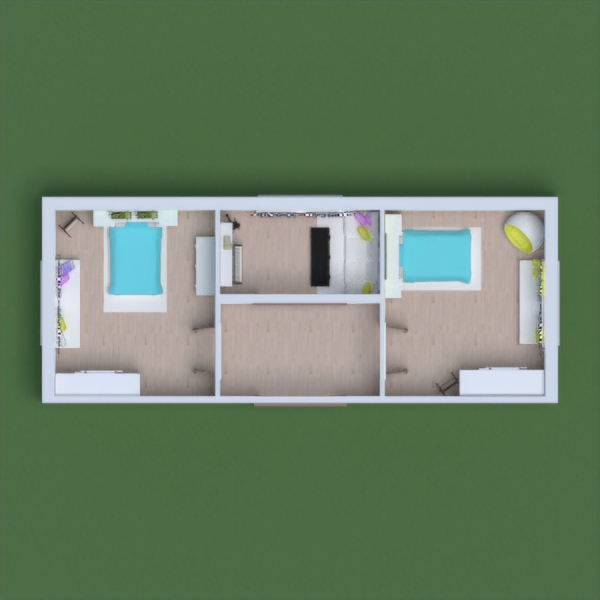 I tried to keep the rooms simple and elegant, The rooms look similar but have their own features for example to accent walls are different colours (Green and Yellow) I hope you guys like it, In the end, I tried my best and that's all that matters :)

Good luck to everyone in the contest and stay safe :)