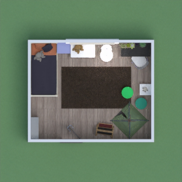 This is my design for a girls bedroom. It includes a resting area, working space, and a shelf for toys and books. As an extra, I included a tent in a corner as a space to hangout with friends! Hope you like this design!