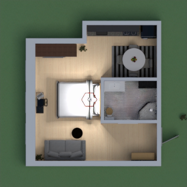 What i tried to go for was for a modern black apartment which as you can see worked with the apartment.