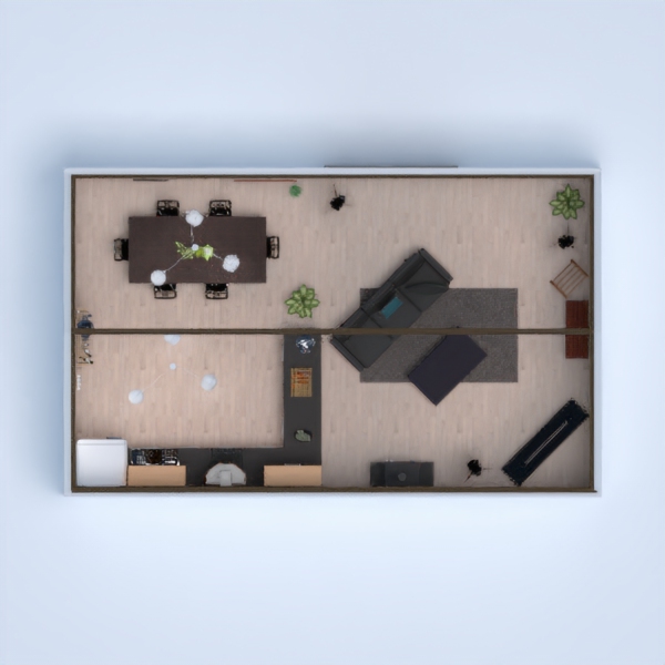 A Living room, kitchen and dining room with some metal, concrete and lots of wood. (btw I AM SO GLAD THEY ADDED BACK COLOR EDITING FOR NON PREMIUM USERS!!!) kudos to p5d. If u like please vote i am aiming for my first 1st place win!
