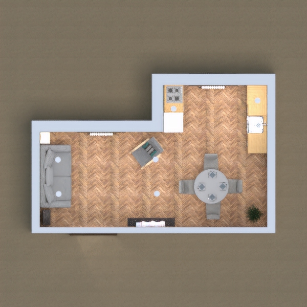 My project is a modern living room/kitchen that is bright and cozy.