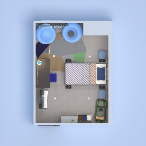 I wanted to base this design off of my 6 year old brothers dreamrooom. I didn't want everything to be even so some items are tilted.