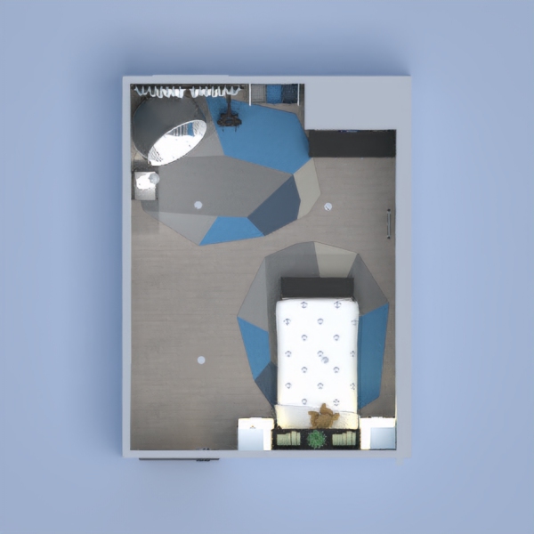 This is a cute modern bedroom for a boy with accents of blue, grey and white! Comment if you like it or share what you think I could have done differently