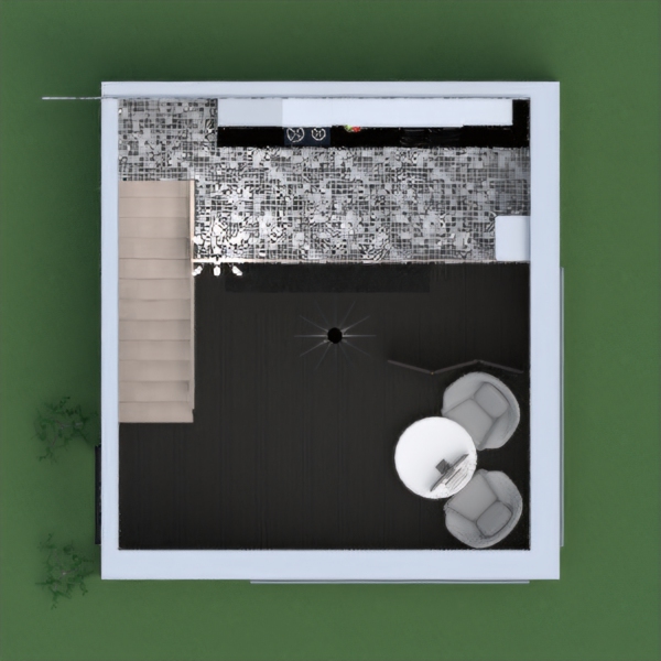 Hello! I've created a modern kitchen - living room combo using both floors. Underneath the kitchen on the 2nd floor is the Living Room! In the small corner is a small work area where you can also eat if you please. Hope you like it! Remember, Halloween is drawing closer~!