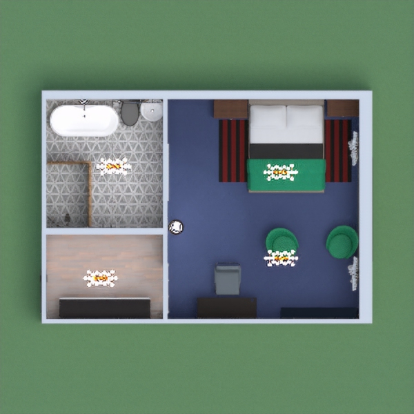 This Is my own Standard Suite based off of ROBLOX, Bloxton Hotels. I choose the products for my room carefully and wisely. It was hard but I took my time on it. Anyone has the power to create what they put their mind to. So this is the exact bed from Bloxton, same Television, and almost the same bathroom furnishings.