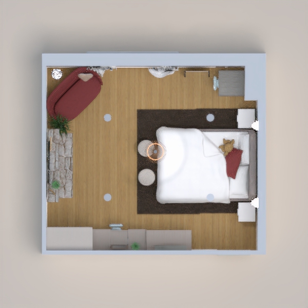 a modern bedroom decorated for valentines day