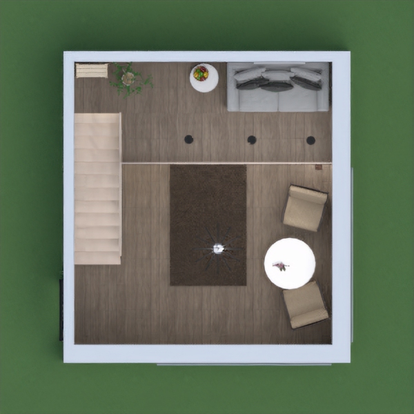 This design is both stylish and comfortable. On the ground floor you can relax. Making coffee in the kitchen and drinking it in the living room in front of a large window. On the second floor, you can read a book or just relax and dream.