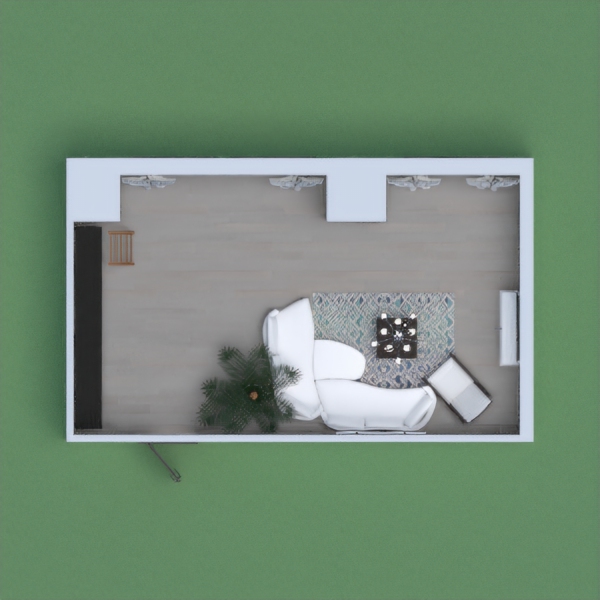 Modern, White, Living Room