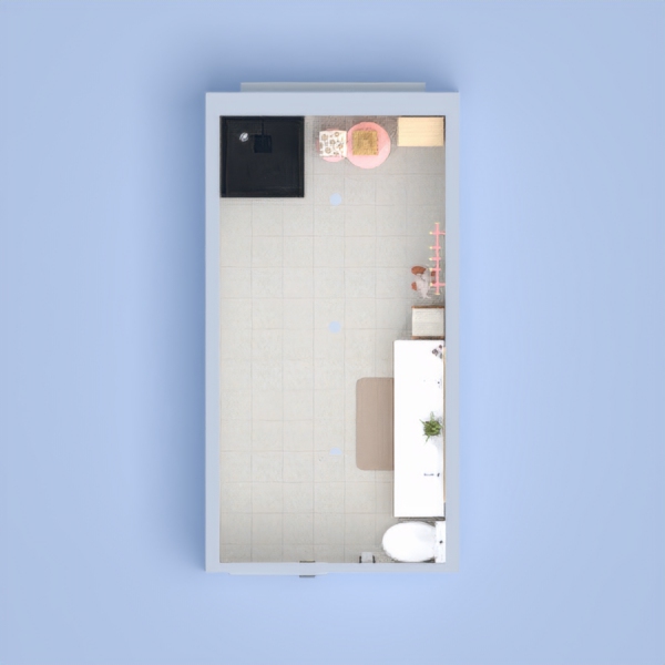 This is just a simple bathroom, with a shower, toilet, storage, and double sink with mirror. Hope you like it!