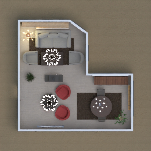 my project is about : a living room and dinning room, at the same time for the family.