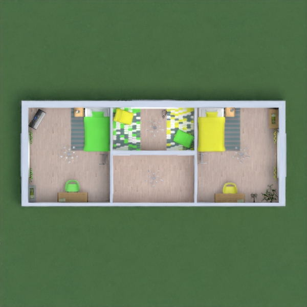 Green and Yellow bedrooms