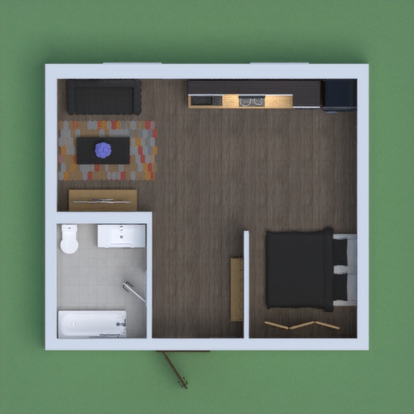black and light brown apartment