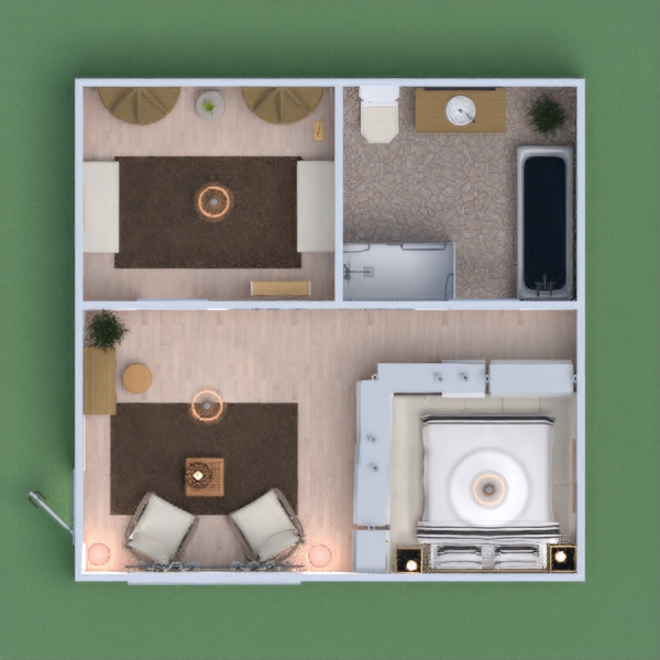 This boho style bedroom is both classy and artsy. It has plants and paintings every where and the colors match each other. I thought  that raising the floor would look nice with the bed and I made steps out of parts of the closets. This bedroom has a fancy bathroom and a walk-in closet. I hope you like it! Good luck to everyone and please vote for me! I would love to get top 5 for the first time!