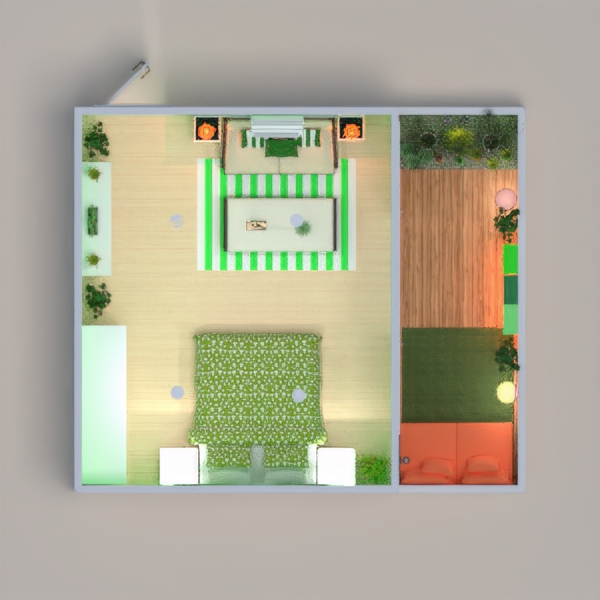 Tropical Bedroom with a balcony i used pastel color. I hope you like it.