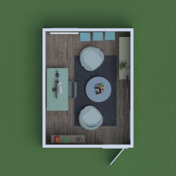 My project is inspired by the colors mint green and blue-gray, I tried to make it as modern and comfortable as possible.