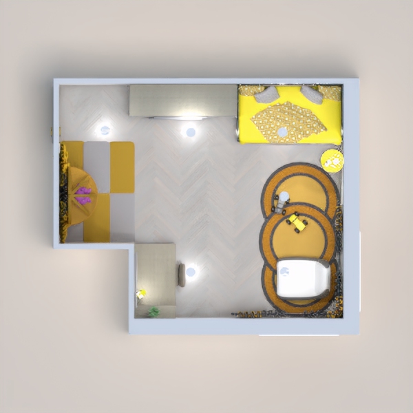 Simple and comfy child's room with playing, studying and sleeping 'corners'. Grey and yellow fit each other well in general, but I hope, I didn't overdo the yellow one. :D Have nice day, and vote if you like my design. Good luck!