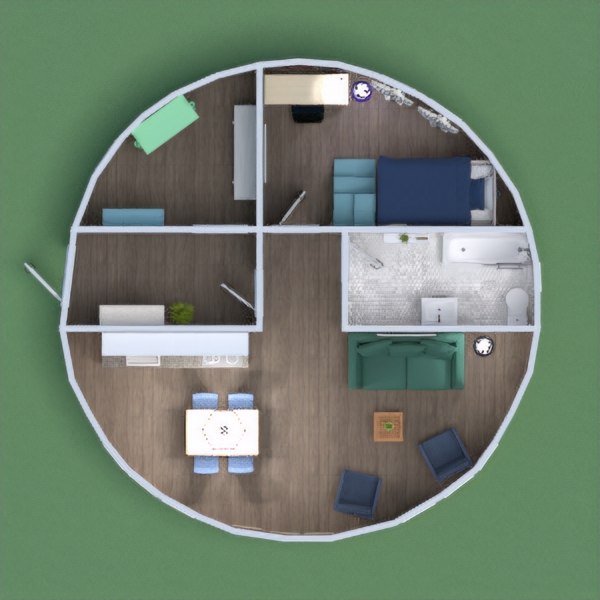 Hi everyone! This weeks project took forever because it was a whole house. But its done! I went with a Blue/Green/White color scheme, and added a small living room. Sorry if you think the storage is a mess, I honestly had no idea what to do with that room. Please leave some honest feedback, thank you! 
-Sydney J (P.S. Olivia Schuler, I know your out there)