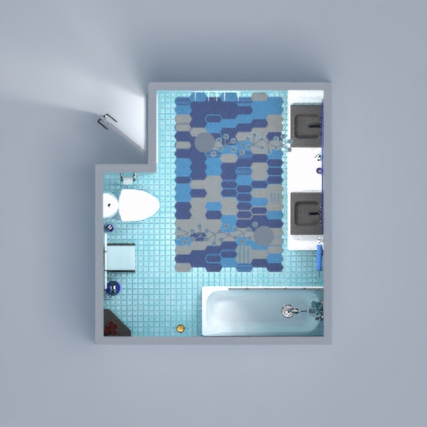 Blue Bathroom! 
-Beautiful Carpet
-Lovely Flowers
-Blue