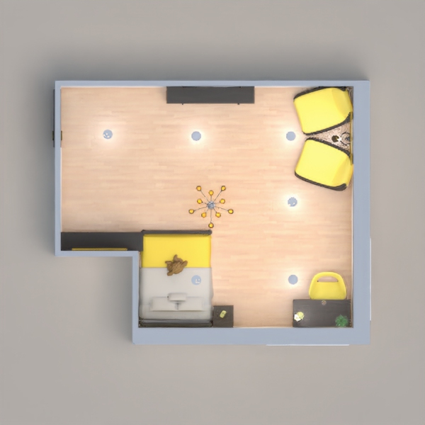 Children's Bedroom with Grey and Yellow theme. : )